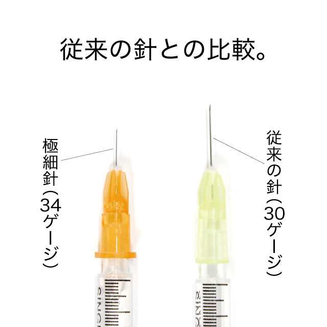 従来の注射針との比較画像